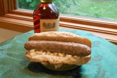 Bourbon Wurst -- Homemade specialty pork sausage seasoned with sage, caraway, nutmeg and infused with a distinctive & prestigious bourbon whiskey. Available at Sausage by Cynthia, located on Judson Ave., just off of Nelson St. (Photo courtesy of the Minnesota State Fair.)